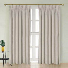 Newport Blackout Curtains for Bedroom, Linen Curtains for Living Room, Window Curtains, Room Darkening Curtains 96 inches Long, Greige B099P186054