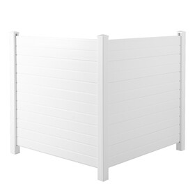Privacy Fence Panels Kit Air Conditioner Trash Can Enclosure Vinyl white color B100P143654