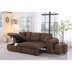 Daniel Upholstered Reversible Sectional with pull out loveseat B102S00008