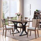 ID USA 172218 Dining Table Distressed Wood & Black B107130859