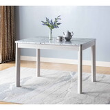 ID USA 202781 Dining Table Faux Marble White & White Oak B107130916