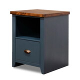 Bridgevine Home Nantucket 22 inch 1-drawer file, No assembly Required, Blue Denim and Whiskey Finish B108131557
