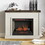 Bridgevine Home Washington 48 inch Fireplace with Mantel, Jasmine Whitewash and Barnwood Finish B108131558