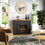 Bridgevine Home Washington 48 inch Fireplace with Mantel, Black and Whiskey Finish B108131560