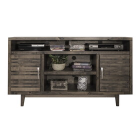 Bridgevine Home Avondale 62 inch TV Stand Console for TVs up to 70 inches, No assembly Required, Charcoal-Brown Finish B108P160141