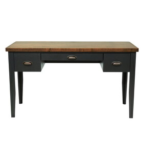 Bridgevine Home Essex 53 inch Writing Desk, No assembly Required, Black and Whiskey Finish B108P160151
