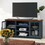Bridgevine Home Nantucket 67 inch TV Stand Console for TVs up to 80 inches, No assembly Required, Blue Denim and Whiskey Finish B108P160177