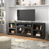 Bridgevine Home Skyline 95 inch TV Stand Console for TVs up to 100 inches, No assembly Required, Mocha Finish B108P160185