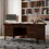 Bridgevine Home Sausalito 71 inch Executive Desk, No assembly Required, Whiskey Finish B108P160194