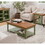 Bridgevine Home Vineyard 48 inch Coffee Table, No assembly Required, Sage Green and Fruitwood Finish B108P160214