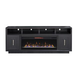 Bridgevine Home Sunset 83 inch Electric Fireplace TV Stand for TVs up to 95 inches, Black Finish B108P160238