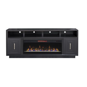 Bridgevine Home Sunset 83 inch Electric Fireplace TV Stand for TVs up to 95 inches, Black Finish B108P160238