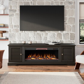Bridgevine Home Topanga 83 inch Electric Fireplace TV Console for TVs up to 95 inches, Clove finish B108P160242