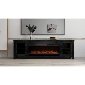 Bridgevine Home Tybee 86 inch Electric Fireplace TV Console for TVs up to 95 inches, Clove finish B108P160243