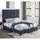 Bridgevine Home Queen Size Navy Blue Denim Squares Upholstered Platform Bed B108P160248