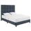 Bridgevine Home Queen Size Navy Blue Denim Squares Upholstered Platform Bed B108P160248