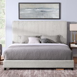 Bridgevine Home King Size Minky Stone Upholstered Platform Bed B108P160253