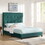 Bridgevine Home Queen Size Green Velvet Tufted Upholstered Platform Bed B108P160256