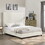 Bridgevine Home Queen Size White Boucle Upholstered Platform Bed B108P160258