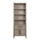 Bridgevine Home Cypress Lane Bookcase Pier Cabinet, No assembly Required, White Oak Finish B108P163863