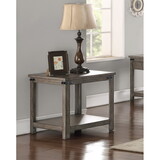 Bridgevine Home Storehouse End Table, No assembly Required, Smoked Grey Finish B108P163872
