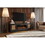 Bridgevine Home Ventura 70 inch Fireplace TV Stand for TVs up to 80 inches, Black and Bourbon Finish B108P193090