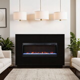 62 inch Fireplace Mantel, Black Finish B108P255366