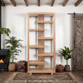 Laurel Canyon 80 inch high Bookshelf, No assembly Required, Natural Finish B108P292285