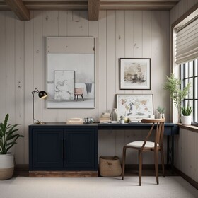 Nora Modular 2-Door Base Cabinet, No assembly Required, Black and Whiskey Finish B108P345192