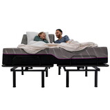 Bridgevine Home 11 inch Flex Head Adjustable King Size 3-Layer Memory Foam Mattress and Bed Frame Bundle B108S00002