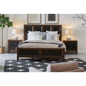 Bridgevine Home Branson King Size Panel Bed, Two-Tone Finish B108S00012