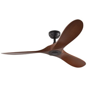 52 inch Flush Mount Ceiling Fans with Remote Control, Vintage Outdoor Indoor 3 Blades Smart Ceiling Fans for Bedroom, Living Room, and Patios (Dark) B109135943