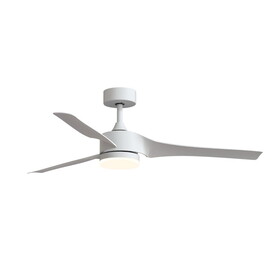 52 inch Downrod Ceiling Fans with Lights and Remote Control, Modern Outdoor Indoor White 3 Blades LED Lights Smart Ceiling Fans for Bedroom, Living Room, and Patios B109P147544