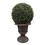 2 Pack 24" Ball Topiaries In Included Bronze Pedestal Pots Artificial Faux Plants B111S00005