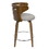Cosini Mid-Century Counter Stool with Swivel in Walnut and Grey Fabric by LumiSource - Set of 2 B116135538