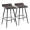 Ale 26" Contemporary Fixed Height Counter Stool in Black Steel and Espresso Faux Leather by LumiSource - Set of 2 B116135547