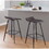 Ale 26" Contemporary Fixed Height Counter Stool in Black Steel and Espresso Faux Leather by LumiSource - Set of 2 B116135547