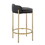 Chloe Contemporary Counter Stool in Gold Metal and Black Faux Leather by LumiSource - Set of 2 B116135551