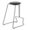 Finn Contemporary Counter Stool in Grey Steel and Black Faux Leather by LumiSource - Set of 2 B116135560
