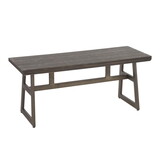 Geo Industrial Bench in Antique Metal and Espresso Wood-Pressed Grain Bamboo by LumiSource B116135595