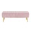 Marla Glam Pleated Bench in Gold Steel and Pink Velvet by LumiSource B116135596