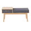Telephone Contemporary Bench in Natural Wood and Grey Fabric with Pull-Out Drawer by LumiSource B116135597