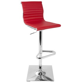 Masters Contemporary Adjustable Barstool with Swivel in Red Faux Leather by LumiSource B116135606