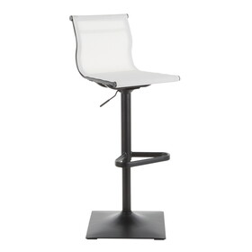 Mirage Contemporary Barstool in Black Metal and White Mesh Fabric by LumiSource B116135607