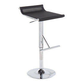 Mirage Ale Contemporary Adjustable Bar Stool in Chrome and Black Mesh by LumiSource B116135608
