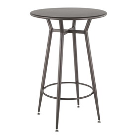 Clara Industrial Round Bar Table in Antique Metal by LumiSource B116135618