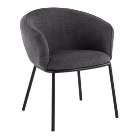 Ashland Contemporary Chair in Black Steel and Charcoal Fabric by LumiSource B116135621