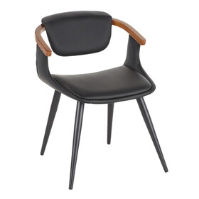 Oracle Mid-Century Chair in Black Metal and Black Faux Leather by LumiSource B116135629