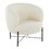 Chloe Contemporary Accent Chair in Black Metal and White Sherpa Fabric by LumiSource B116135637