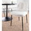Smith Contemporary Dining Chair in Black Steel and Cream Fabric by LumiSource - Set of 2 B116135652